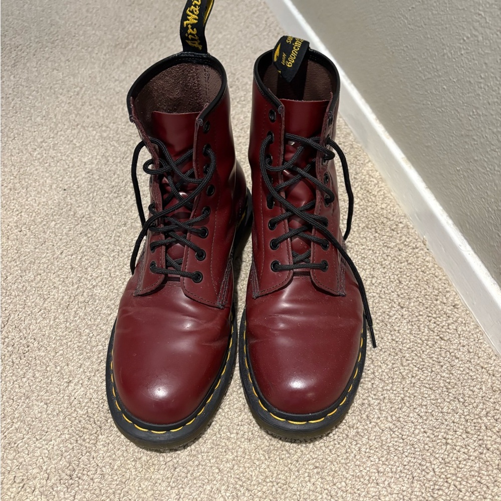Gently used Dr Martin Boots size US Men’s 9 , 8 UK red